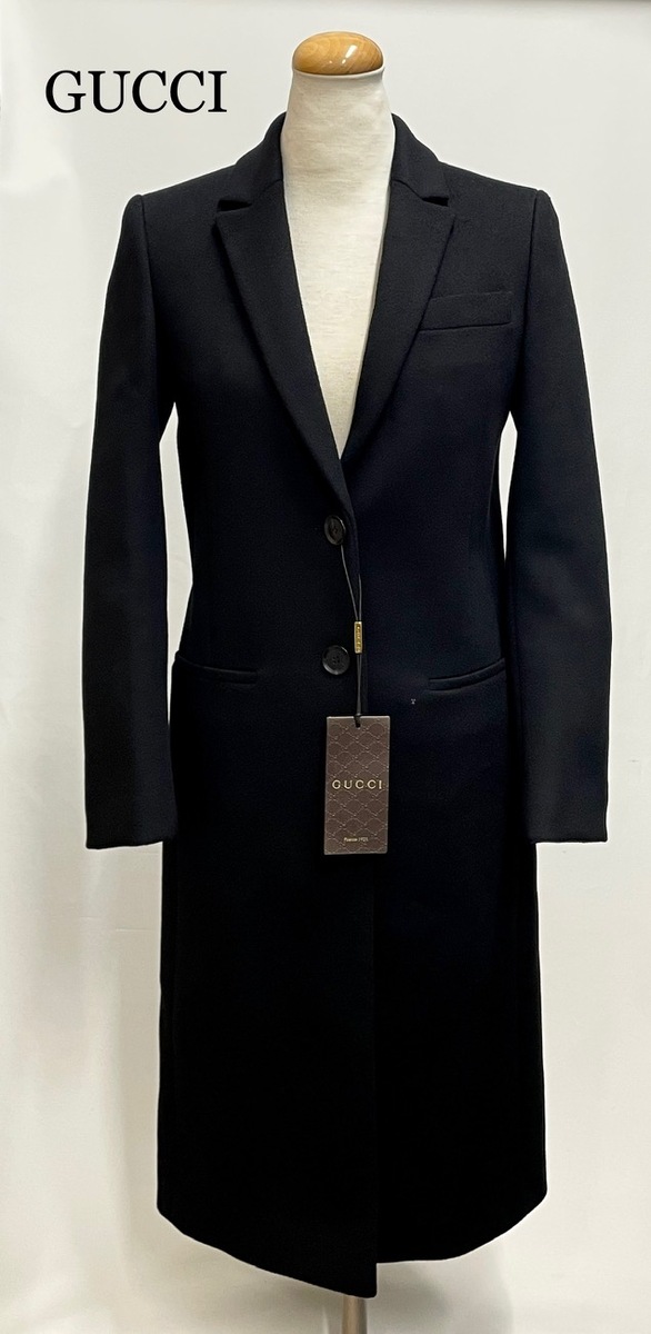 GUCCI グッチ サイズ 48 黒 ウール チェスターコート 439365 【公式通販】