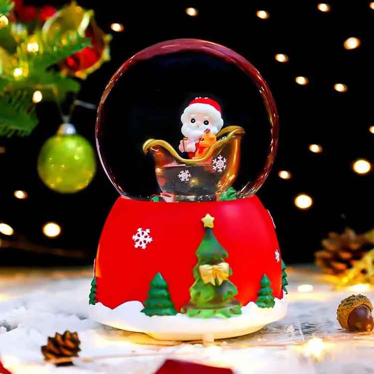 楽天市場】クリスマス スノーグローブ ドーム スノードーム 音楽付き