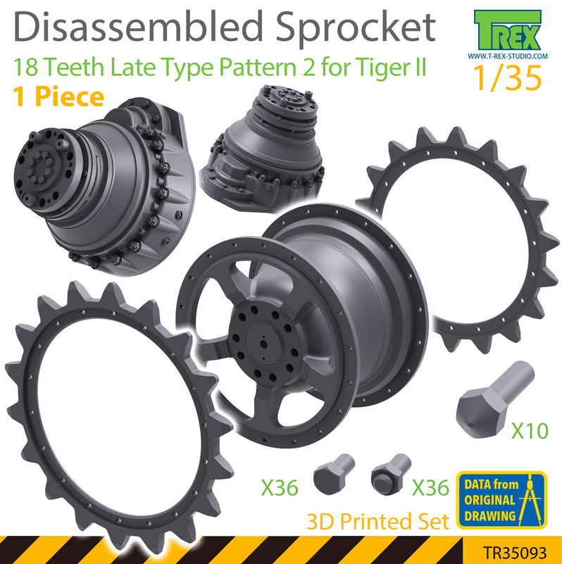 Disassembled KingTiger 18 Teeth Sprockets Late Type Pattern 2 1