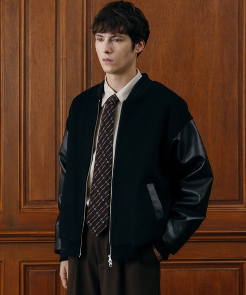 LURAKU スタジャン 「LURAKU」wool melton stadium jacket/ウール