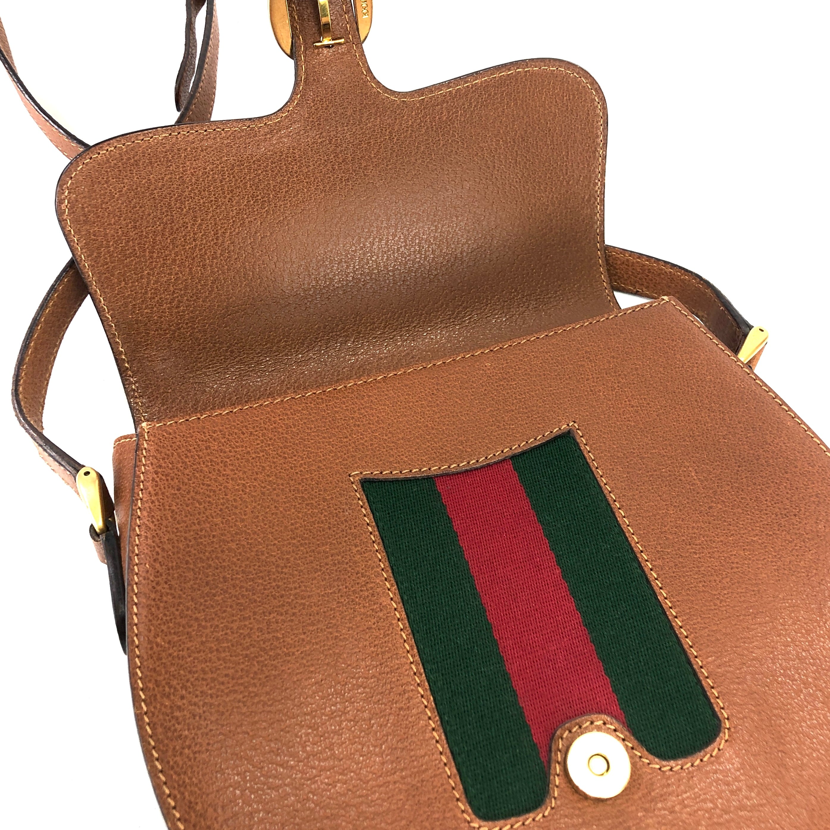 GUCCI グッチ シェリーライン レザー フロントベルト ショルダーバッグ