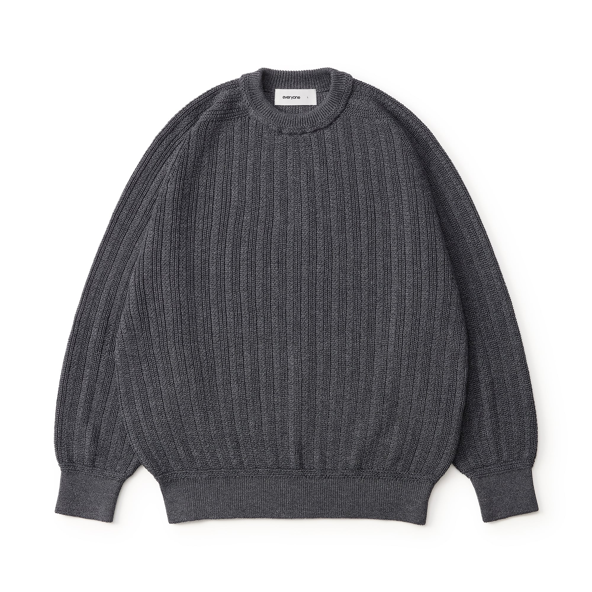 everyone high gauge V-neck knit sweater (NAVY) | everyone