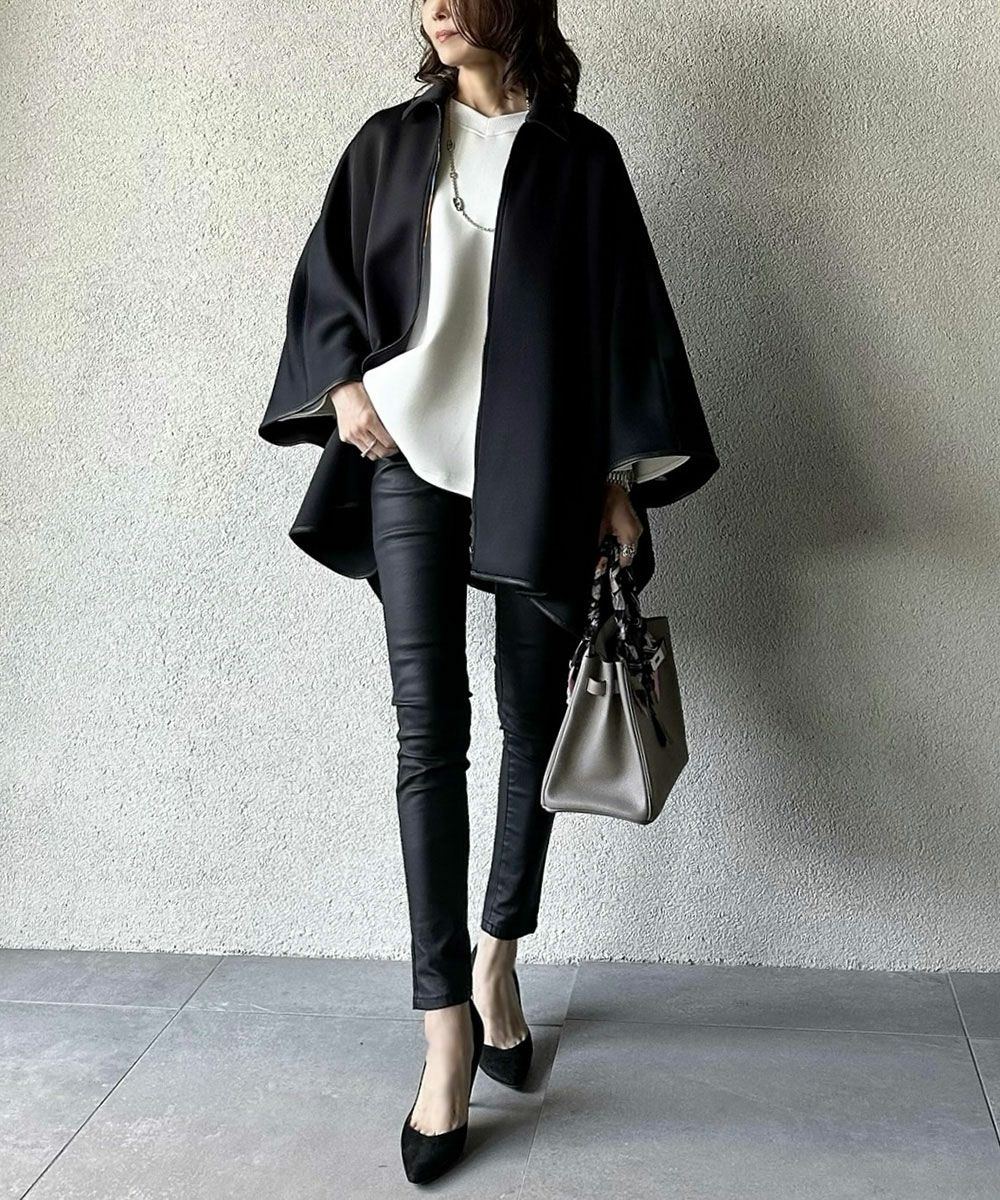 即完売】Sov.×AKKOコラボ ダンボールドレープポンチョ ブラック ソブ黒