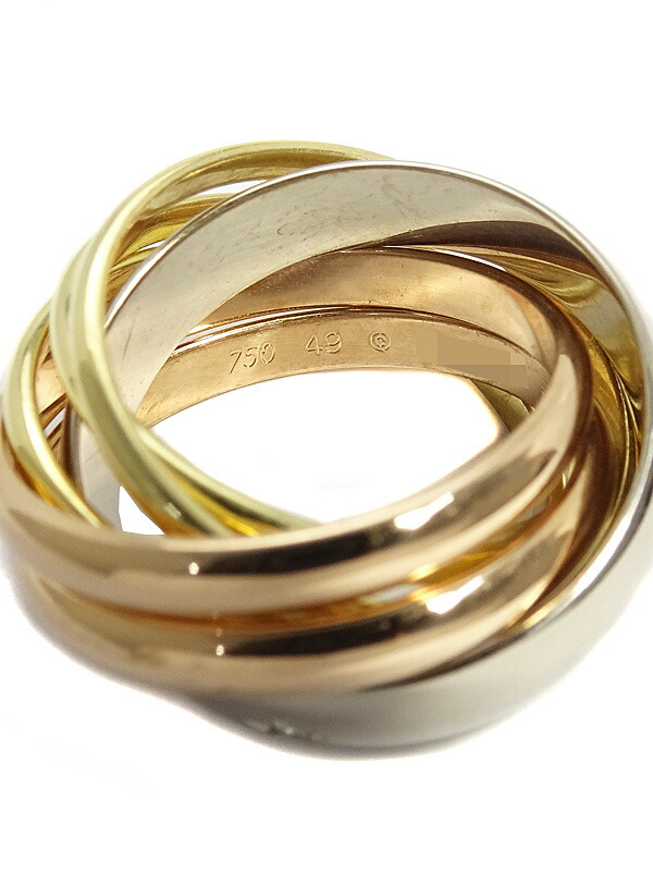 Cartier】カルティエ『K18YG/K18PG/K18WG トリニティ ラベル リング 1P