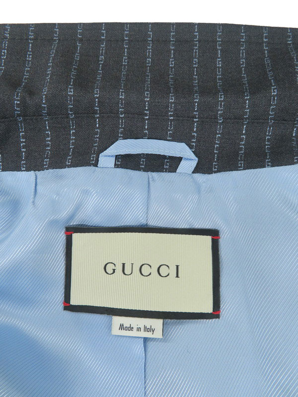 GUCCI】グッチ『ロゴストライプ テーラードジャケット size42』544850