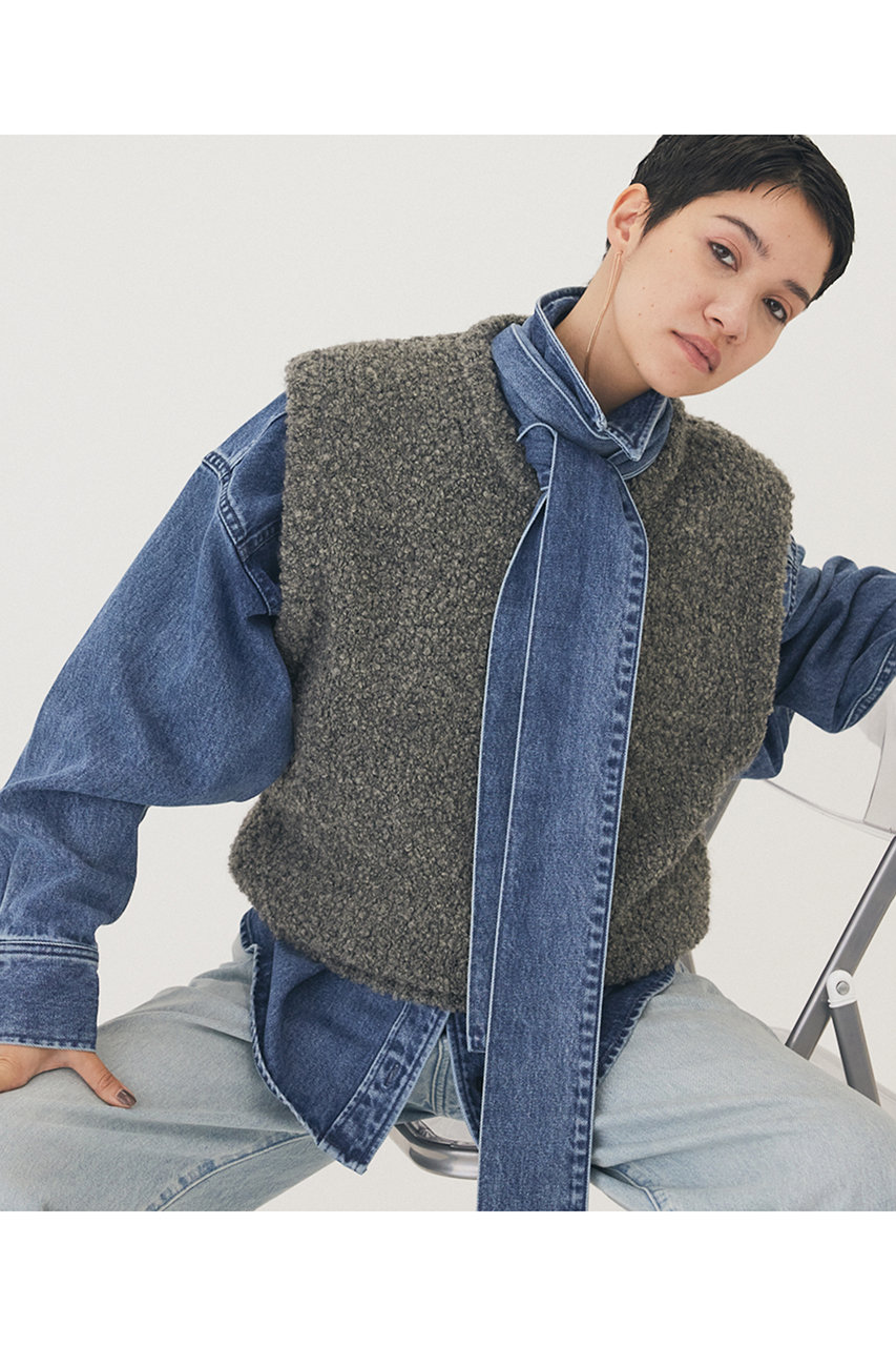 Whim Gazette(ウィム ガゼット)｜【THE PAUSE】ニットベスト/グレー の