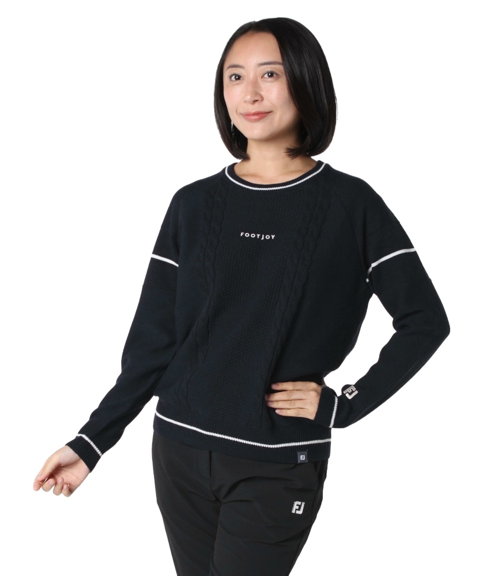 フットジョイ(FootJoy) ゴルフウェア セーター ケーブル柄 防風裏地