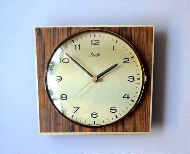 ドイツ製 Mauthe ヴィンテージ壁時計 木製 真鍮