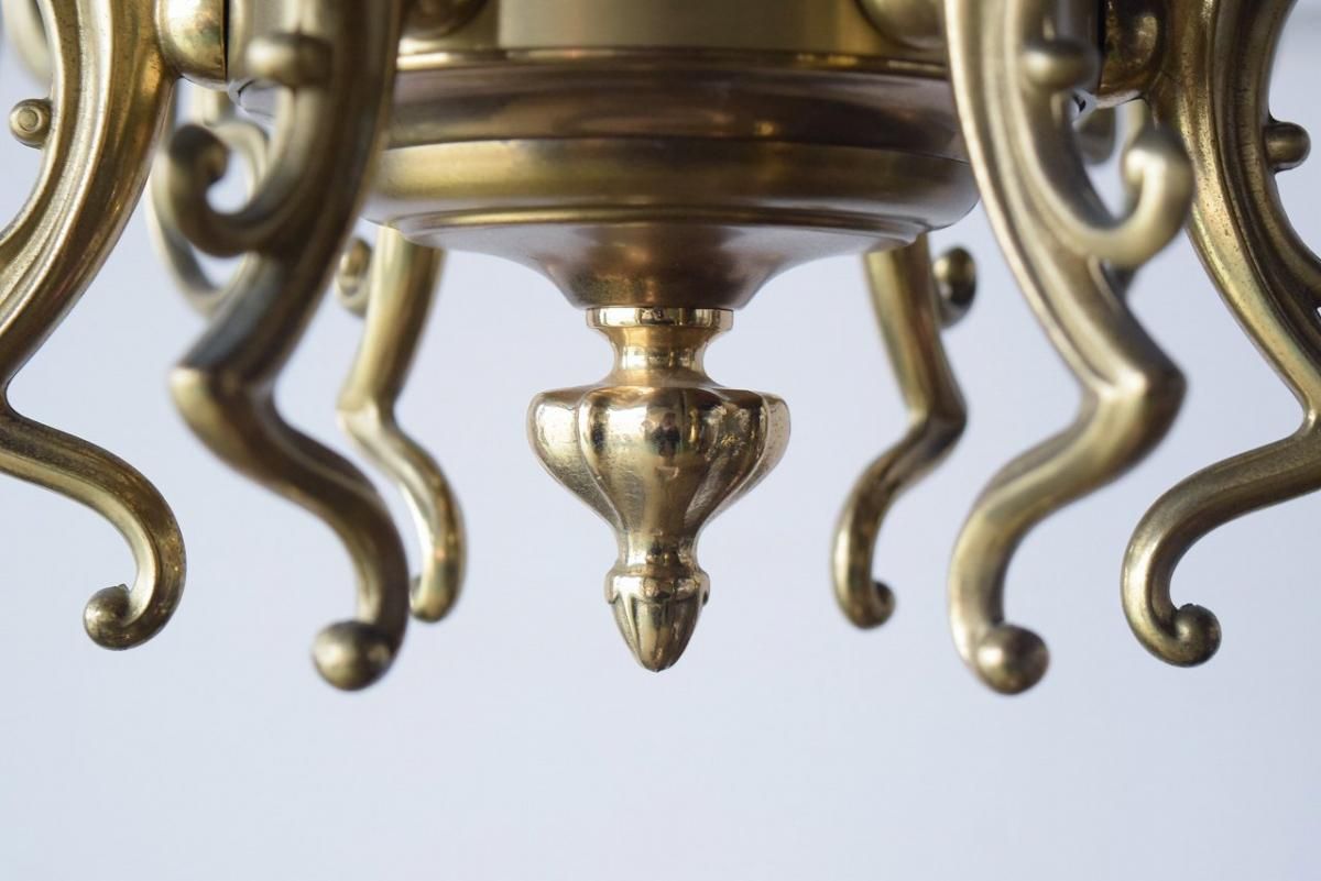 フランス製シャンデリア｜1930年代の不思議な形状×6灯式