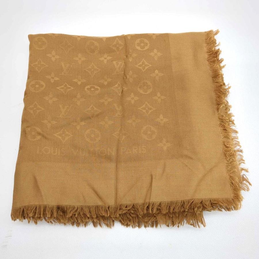 ルイヴィトン ストール ブラウン モノグラム シルク ウール レディース