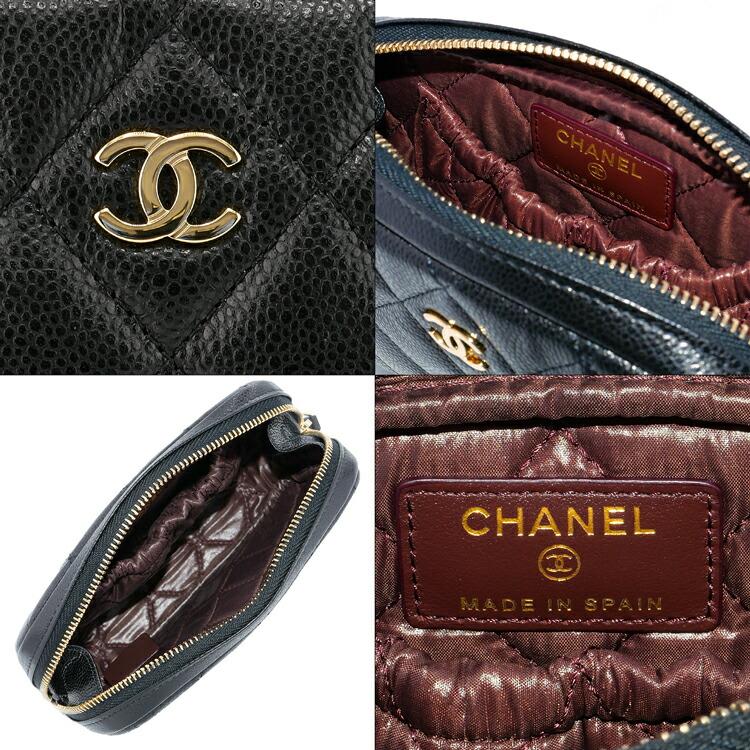 CHANEL（シャネル） ポーチ キャビアスキン マトラッセ ココマーク