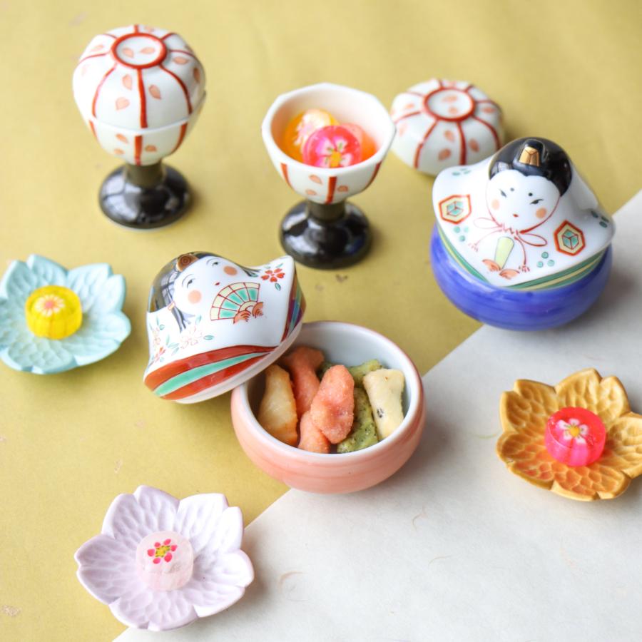雛人形 陶器 コンパクト 錦お雛様ぼんぼり おひなさま ひな祭り 幸楽窯