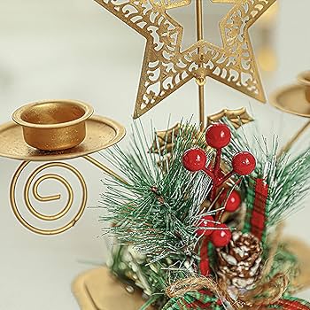 Amazon.co.jp: Teahutty クリスマスキャンドルホルダー ゴールド
