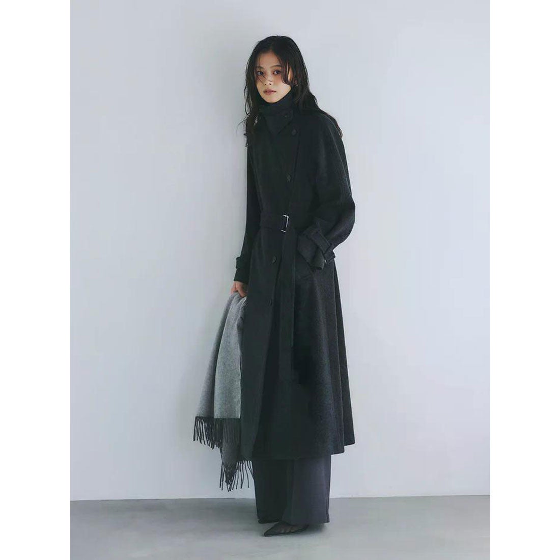 アニュアンス anuans ウールトレンチコート （CHARCOALGREY