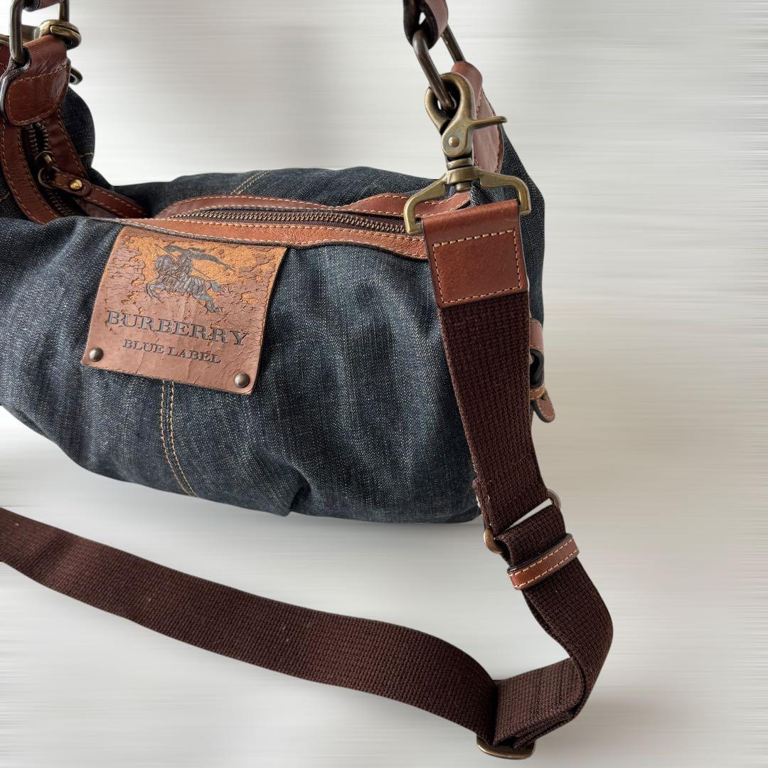 美品】バーバリーブルーレーベル ミニショルダーバッグ デニム ノバ