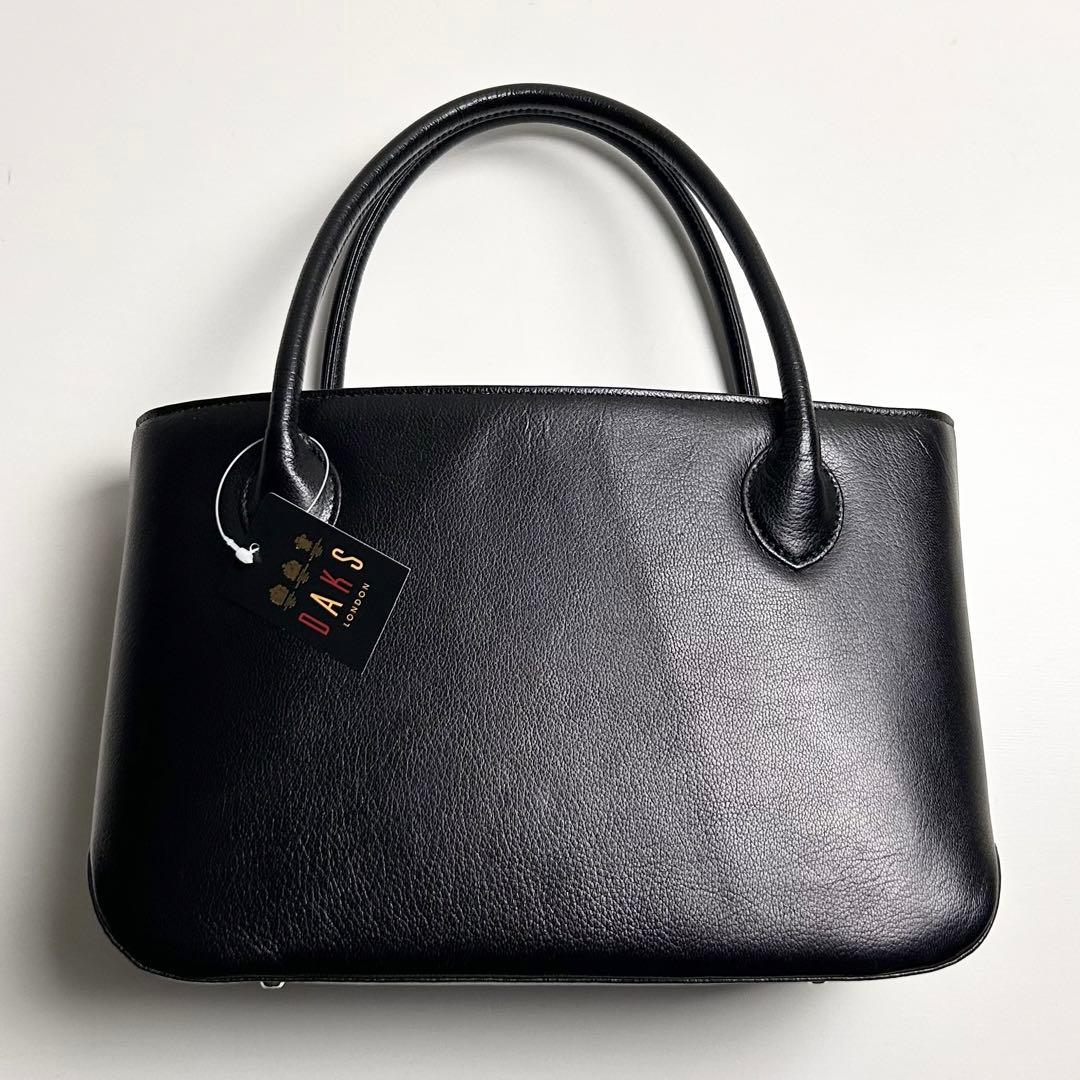 未使用✴︎ダックス/三室構造レザーハンドバッグ/やぎ革/黒/フォーマル/冠婚葬祭 フォーマルバッグ 冠婚葬祭 日本製 本革 セレモニーバッグ レディース