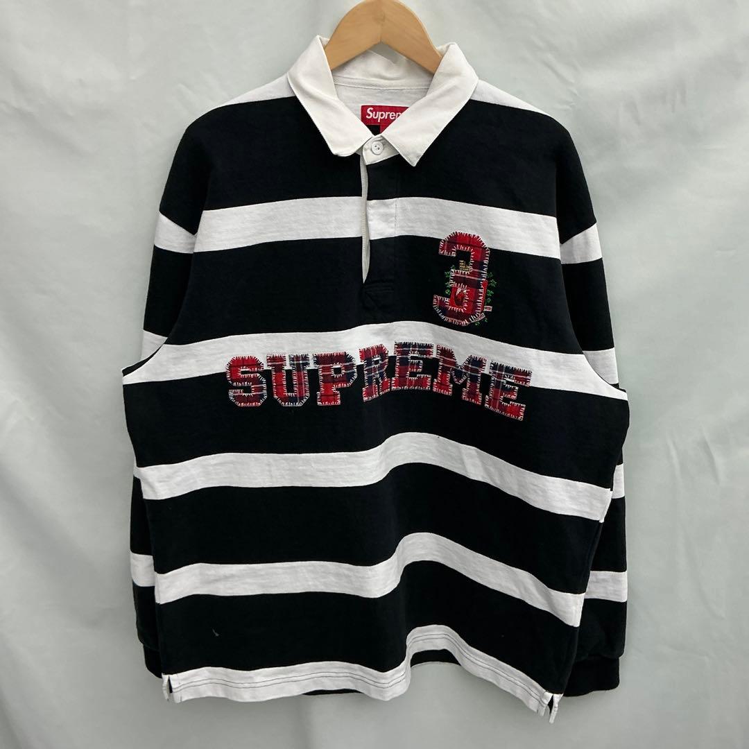 SUPREME 2025 A/W STRIPE RUGBYB ラガーシャツ Supreme】Stripe Rugby Navy ストライプ ラガーシャツ - 25FW (Supreme