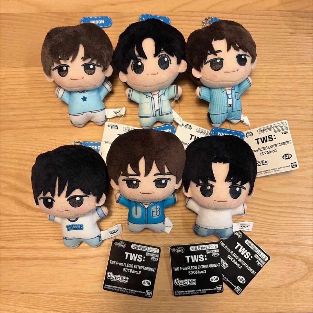 TWS: トゥアス ちびぐるみ ナムコ限定 全3種×2コンプリート　6点セット ナムコ限定 トゥアス TWS From PLEDIS ENTERTAINMENT ちびぐるみ