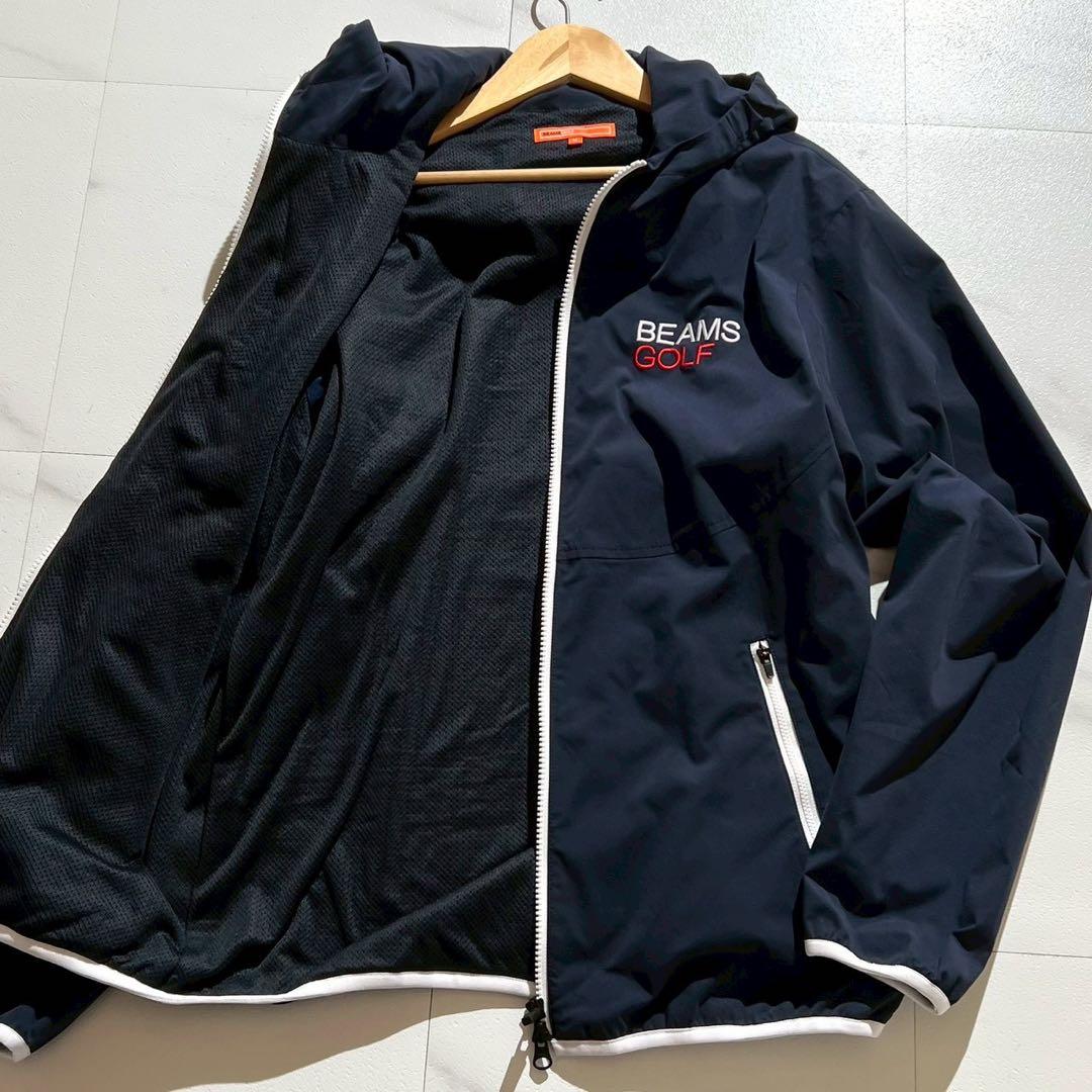 極美品✨24AW ビームスゴルフ 撥水ストレッチ フルジップフーディー ネイビー BEAMS GOLF（ビームス ゴルフ） ブルゾン アウター 「撥水/伸縮性