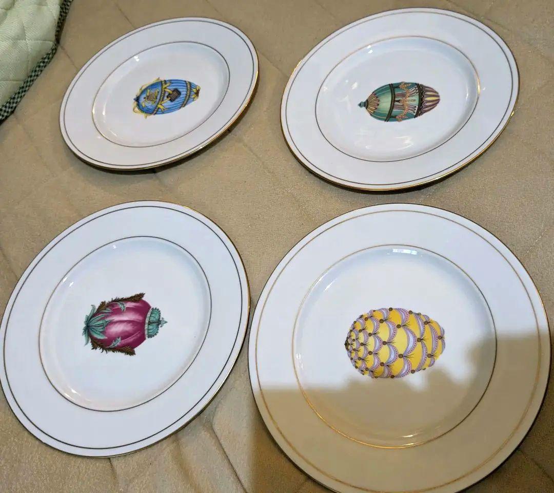 レア物海外 リモージュ 皿 Limoges ファベルジェ柄 美品４枚セット 最安 SALE 【レア】ヴィンテージ フランス 製 リモージュ キャッスル 絵皿