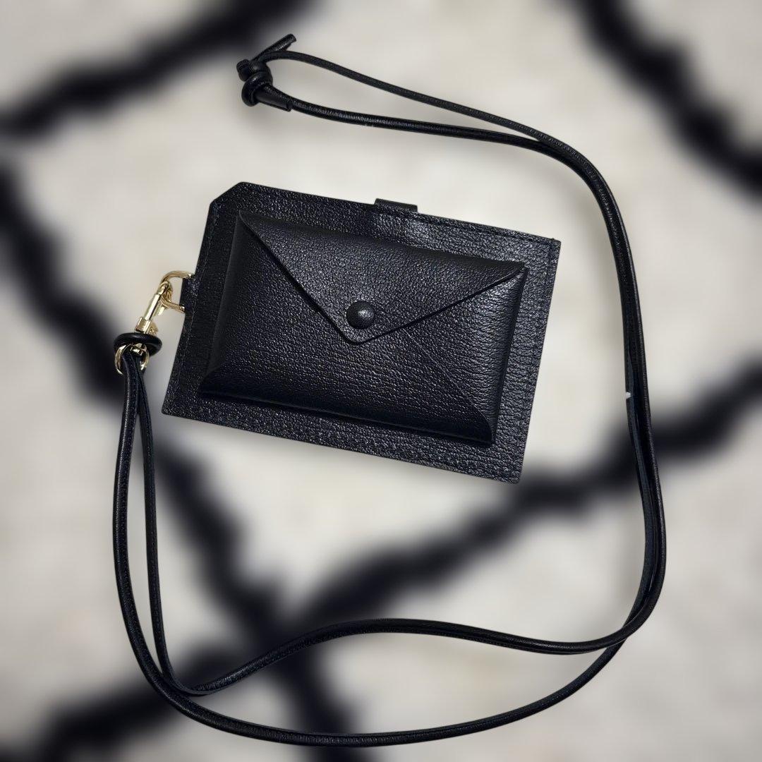 ラルコバレーノ　黒　スマートミニネックウォレット L'arcobaleno（ラルコバレーノ） 財布 スマートミニ ウォレット メンズ