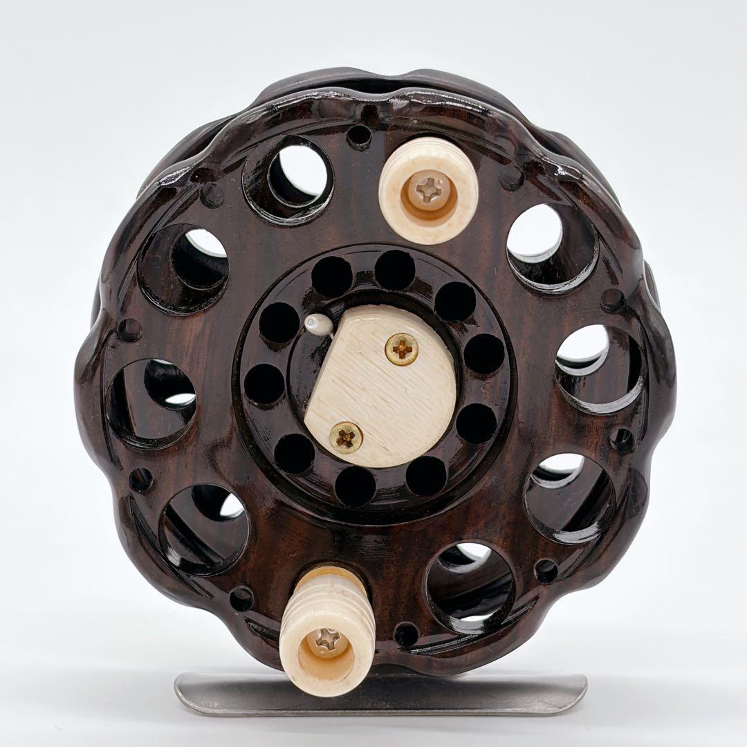 希少 重利作 タイコリール ヘチリール 木製 クラシック レトロ ダークブラウン 希少 重利作 タイコリール ヘチリール 木製 クラシック レトロ ダーク