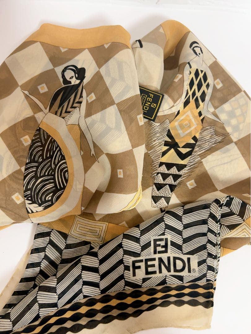 フェンディ　FENDI スカーフ　ロング　長方形　ブラウン系 楽天市場】【10％OFFクーポン対象・2/24-9時59分迄】FENDI フェンディ