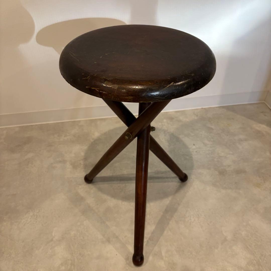 木製スツール　ドラムスツール　3本脚　昭和33年 スツール トランク型 ピックスツール ST-3263 椅子 収納 Pick Stoolけ