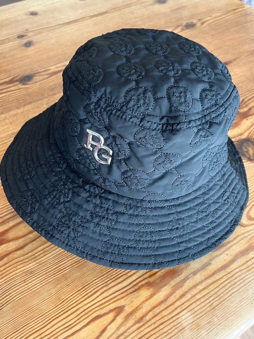 【新品未使用】PEARLY GATES韓国ブラック バケットハット ロゴアンカー柄ハット (UNISEX) | PEARLY GATES（パーリーゲイツ