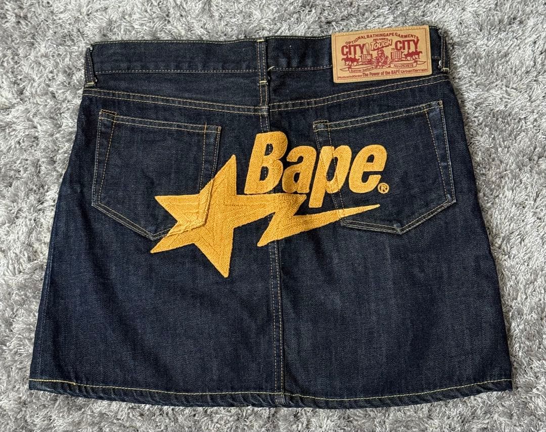 最終値下げ！アベイシングエイプ ベイプスタ 刺繍 デニムスカート Y2K 中古・古着通販】A BATHING APE (ア ベイシング エイプ) ミニスカート