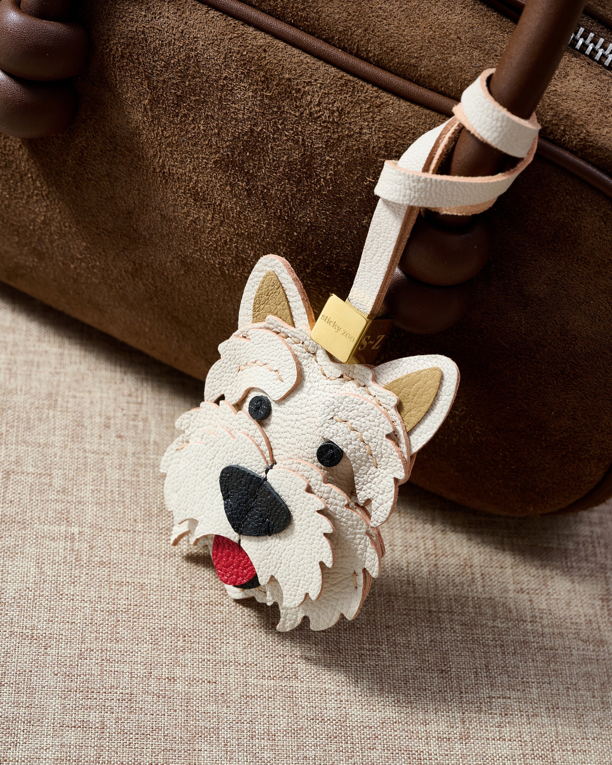 West Highland White Terrier Leather Bag Charm & Keychain